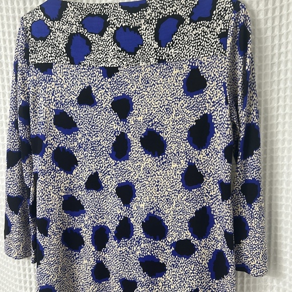 Diane Von Furstenberg Ruri Cheetah Black Blue 100% Silk Shift Dress Size 8 - Picture 10 of 11